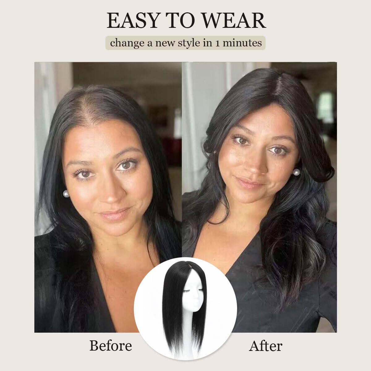 Natural-Look Hair Topper